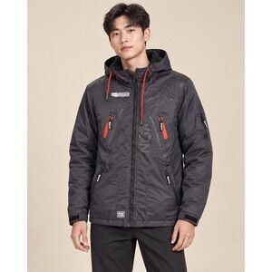 Geographical Norway Marvelous Expedition Hooded Jacket Black Red Men's L Runs S